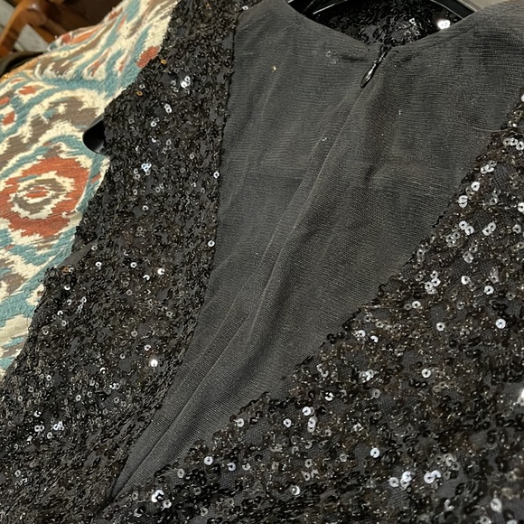 Beautiful sparkly black dress. Worn once for a wedding. Fits great ! - Picture 3 of 3